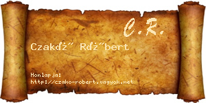 Czakó Róbert névjegykártya